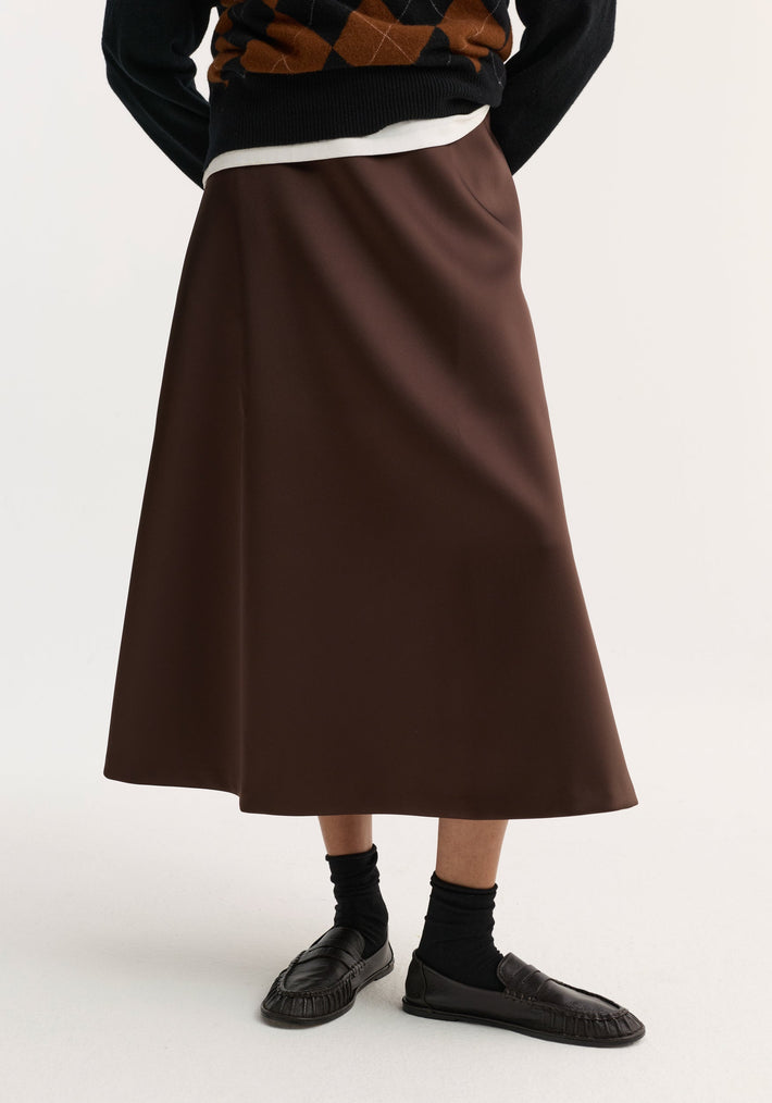Voluminous a-line skirt | espresso