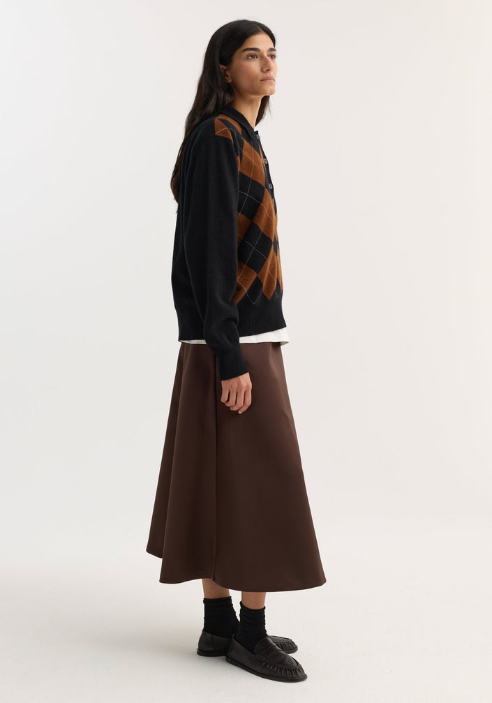 Voluminous a-line skirt | espresso