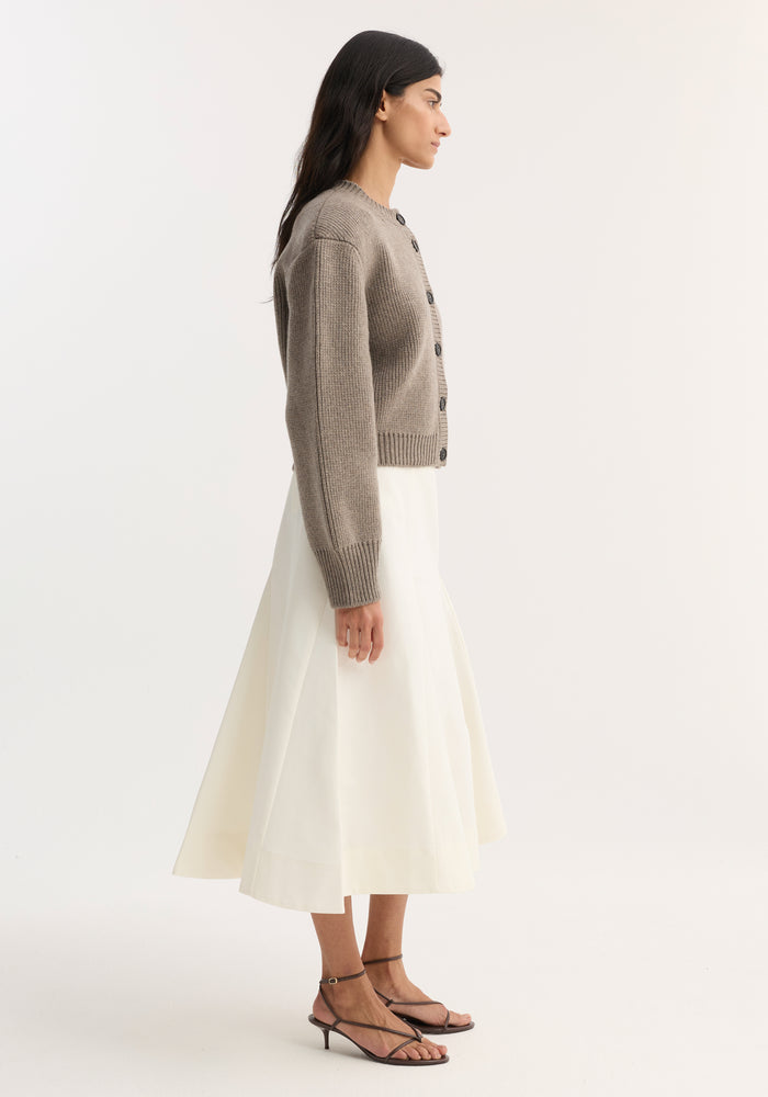 Sculptural cotton skirt | paper white