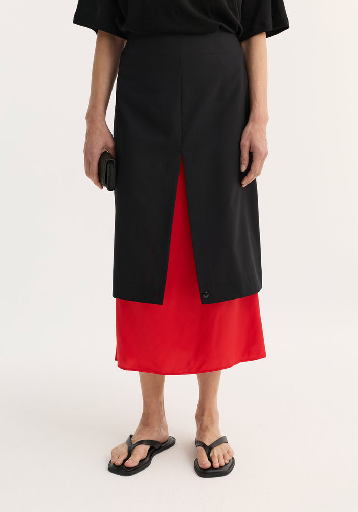 Contrast upside-down skirt | black