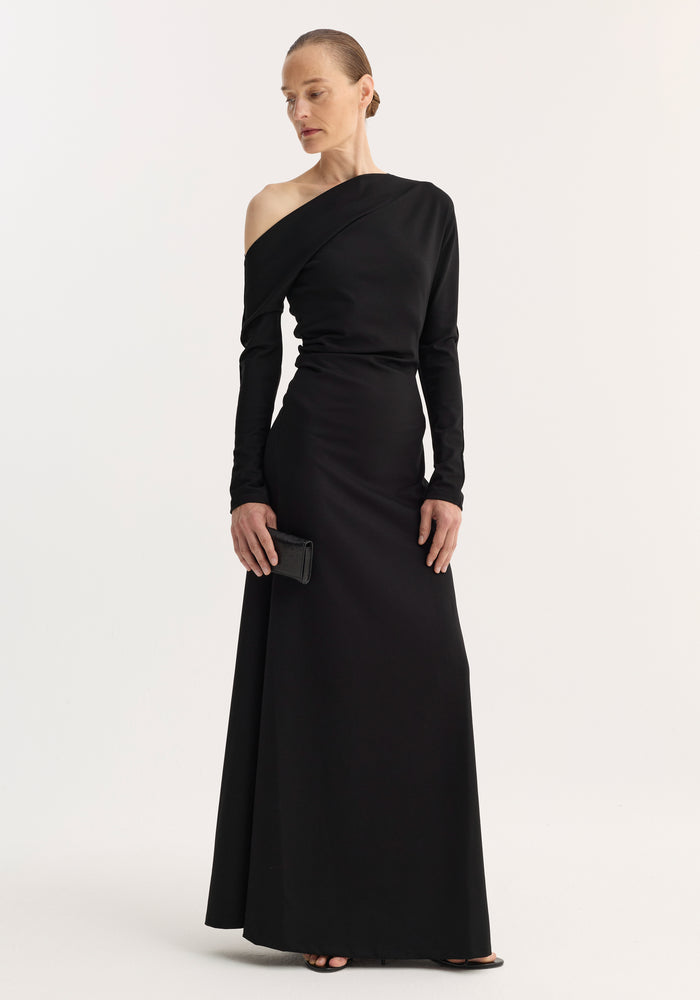 Twisted jersey dress | black