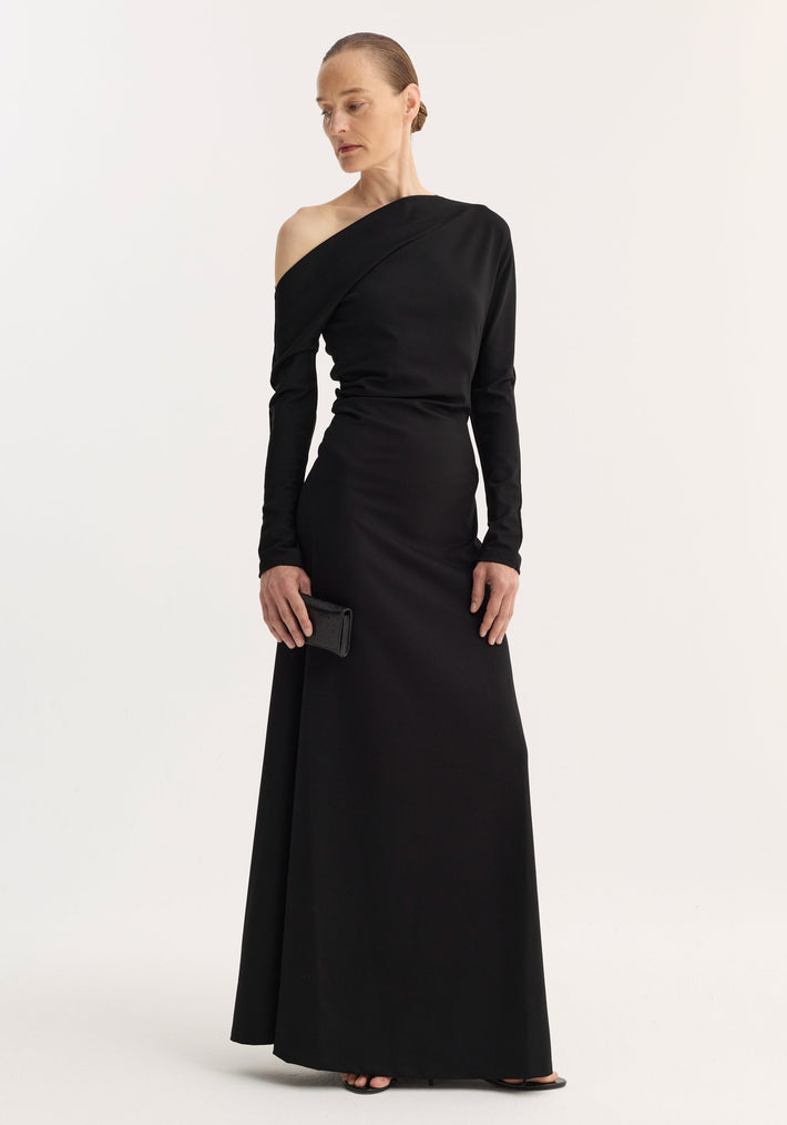 Twisted jersey dress | black