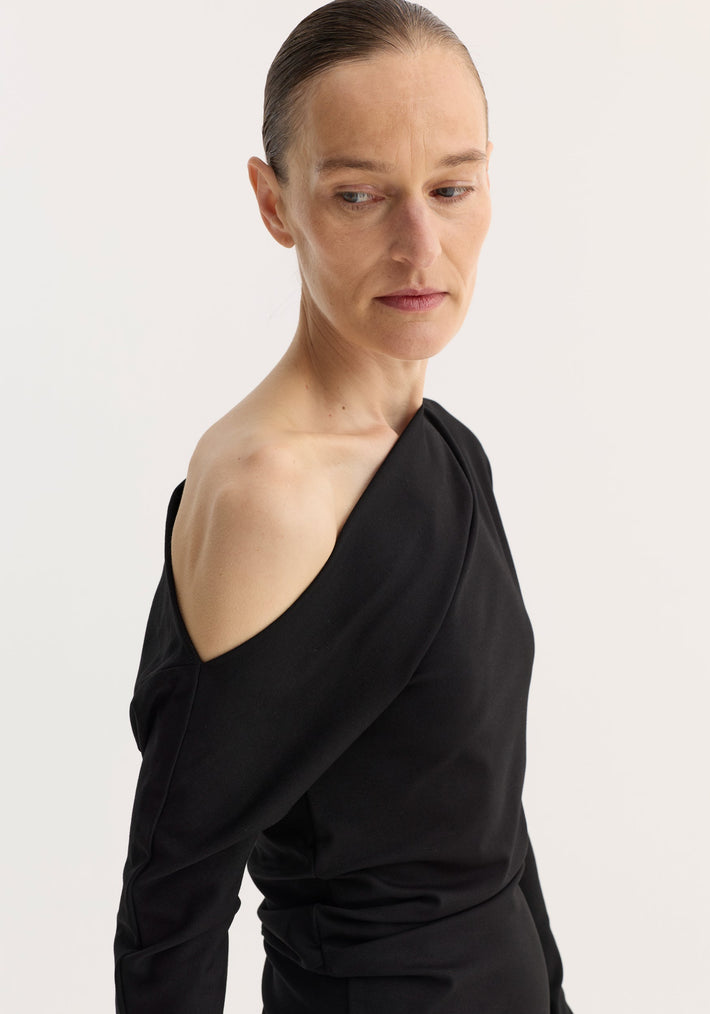 Twisted jersey dress | black
