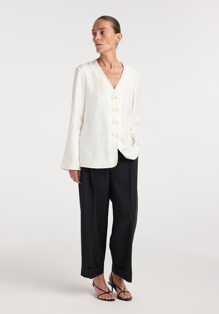 Pankou closure silk top | cream