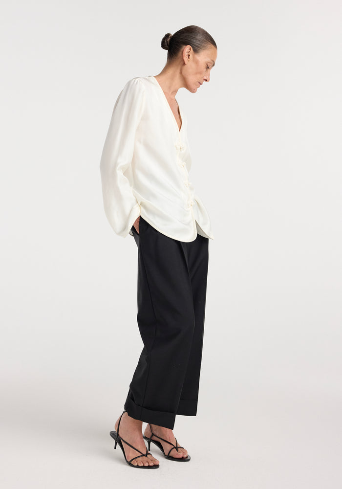 Pankou closure silk top | cream