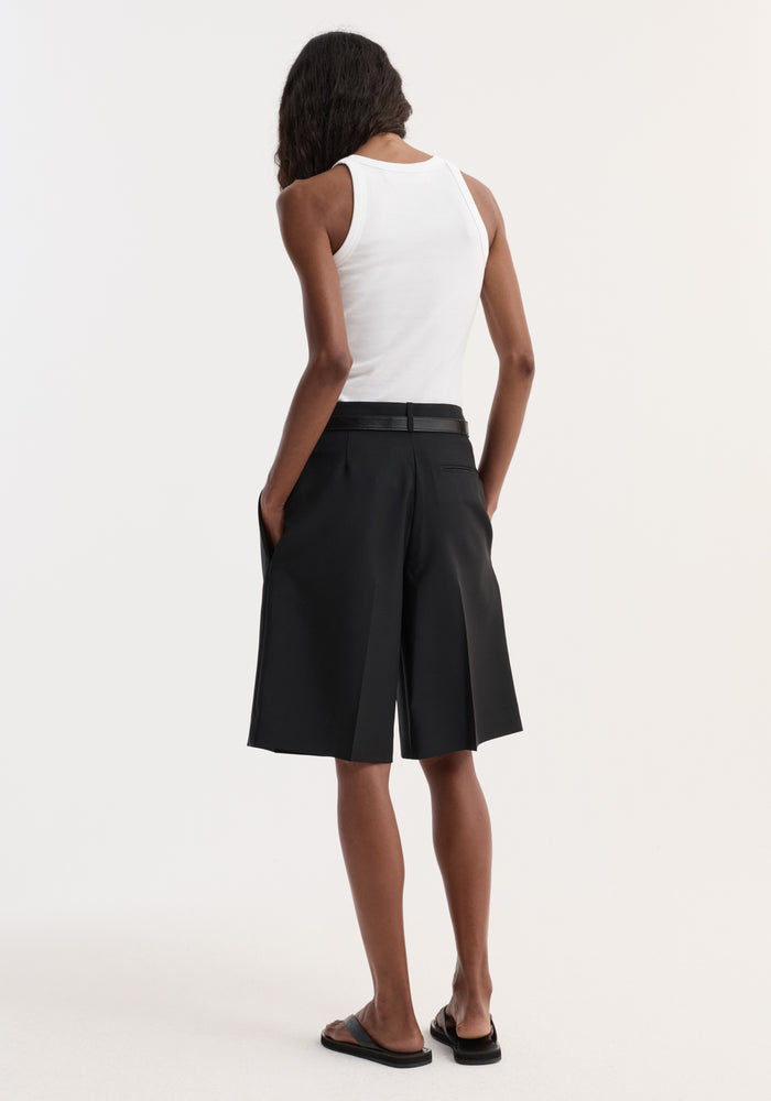 Scoop-neck rib top | optic white