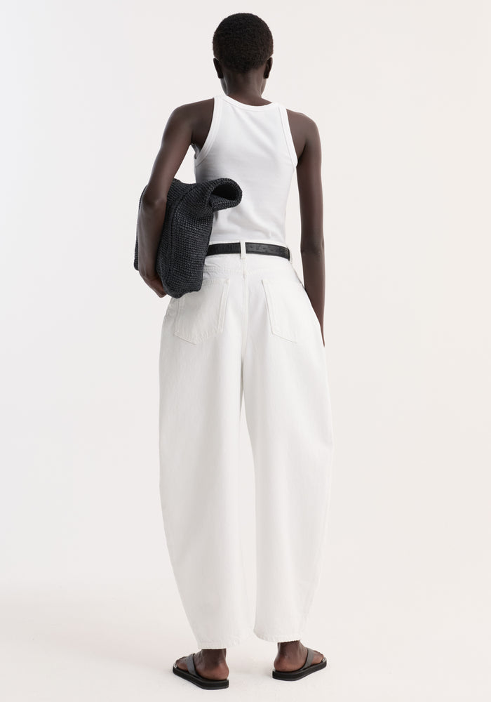 Sculptural denim trousers | optic white
