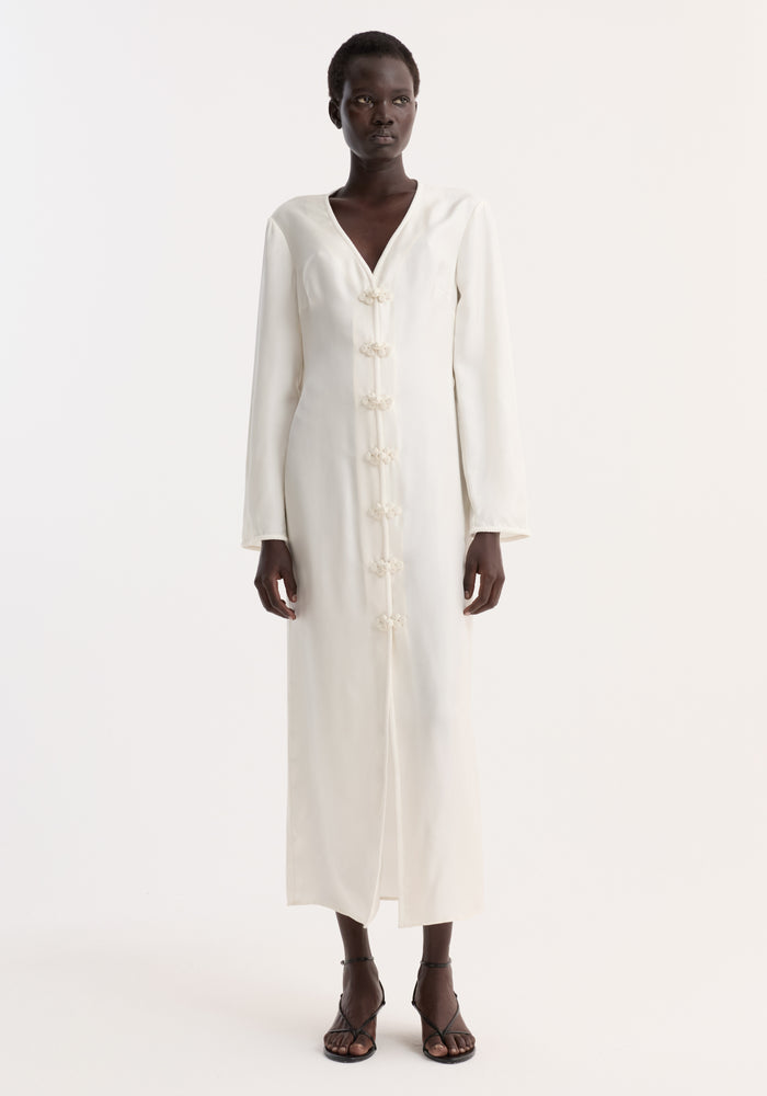 Pankou closure silk dress | cream
