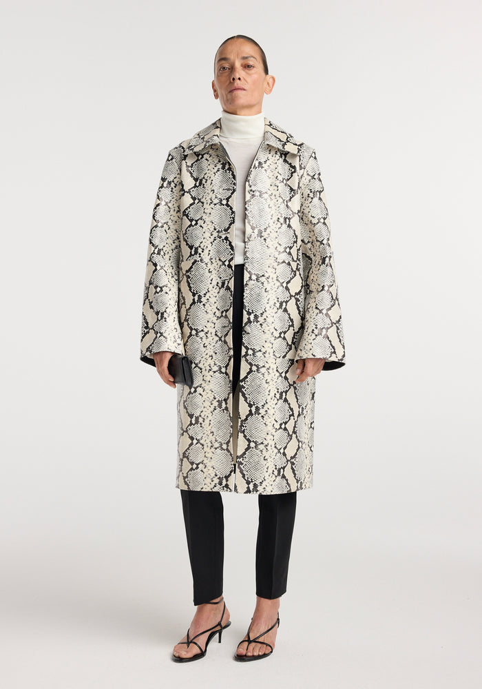 Snakeskin leather coat | snakeskin