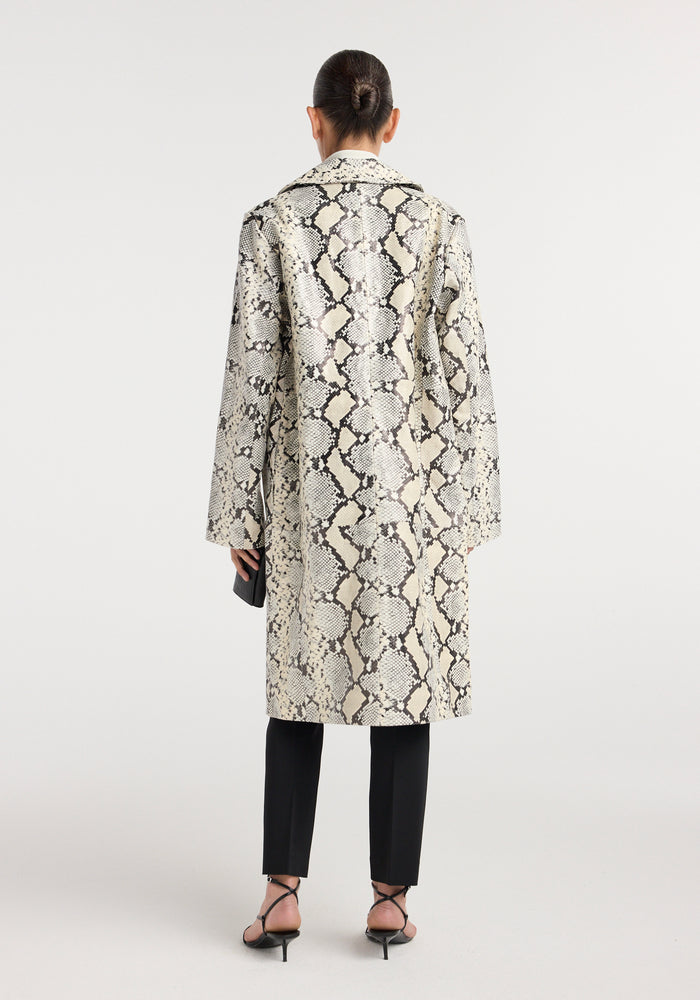 Snakeskin leather coat | snakeskin