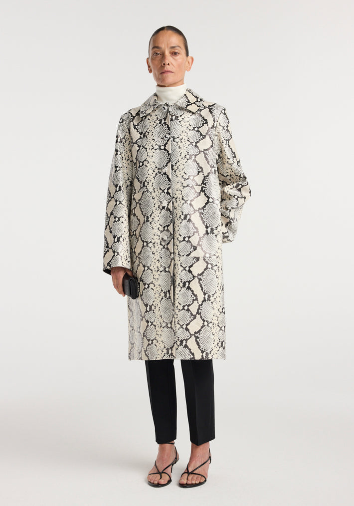 Snakeskin leather coat | snakeskin