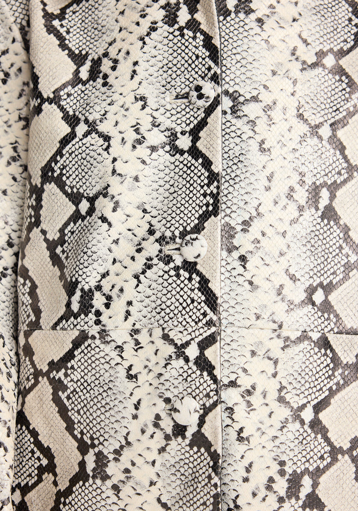 Snakeskin leather coat | snakeskin
