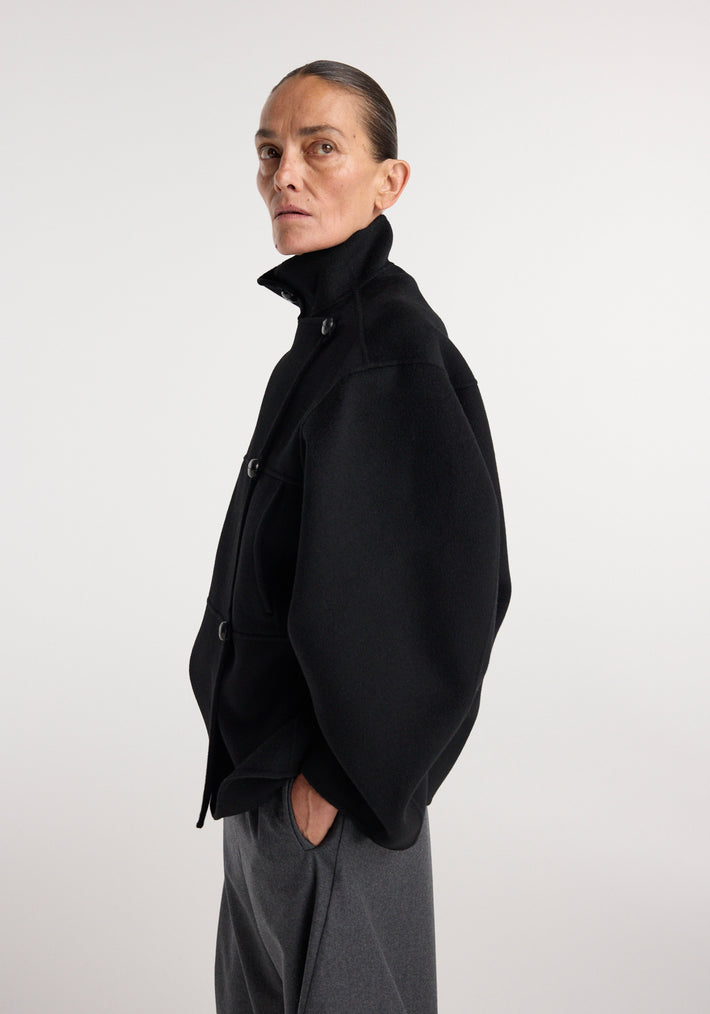 Double-faced wool jacket | black