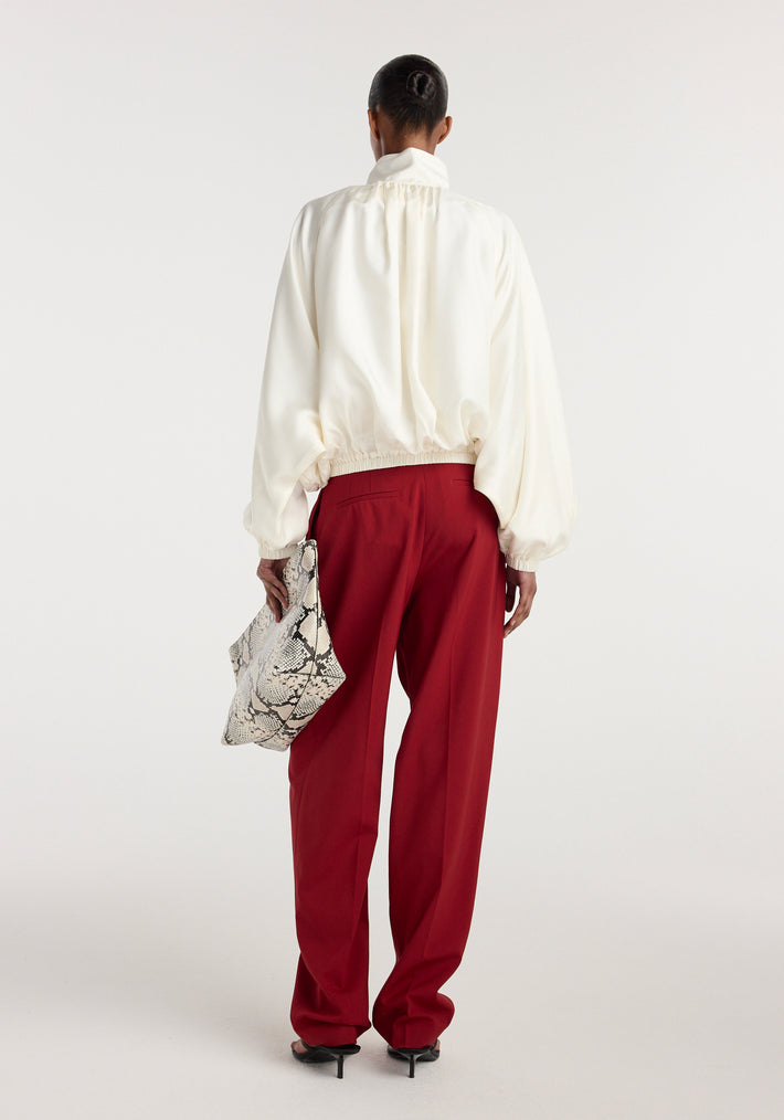 Silk blouson anorak | cream