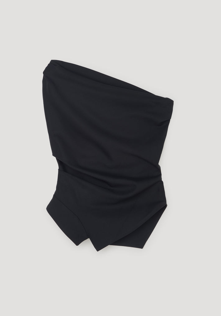 Off shoulder lapel top | black