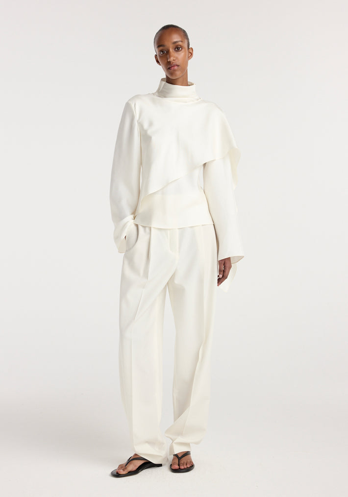 Silk foulard top | cream