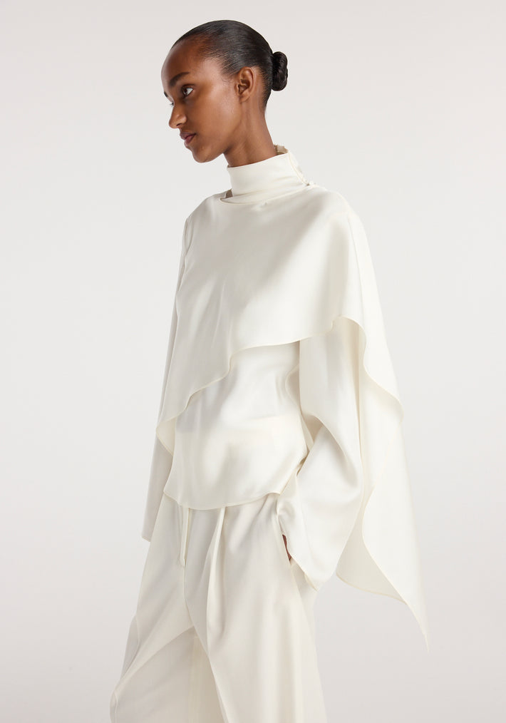 Silk foulard top | cream