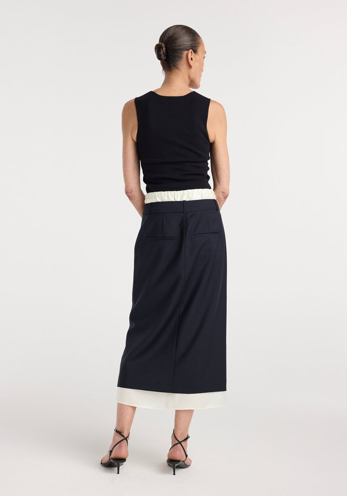 Boxer detailed skirt | navy