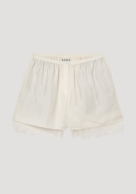 Lace silk shorts | cream