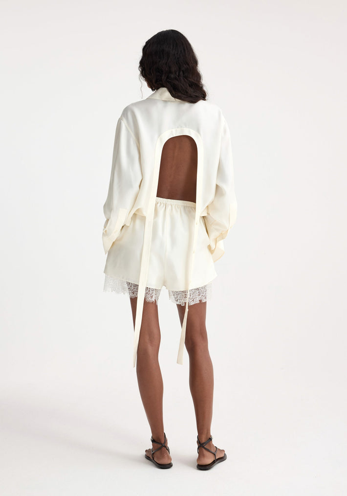 Lace silk shorts | cream