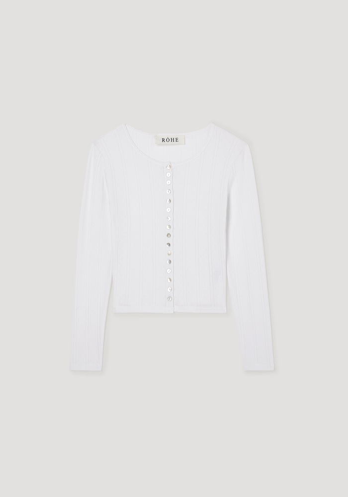 Pointelle cardigan | off white