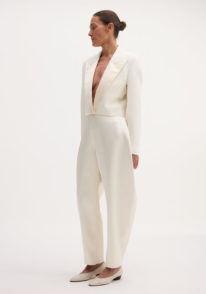 Cropped blazer | off white