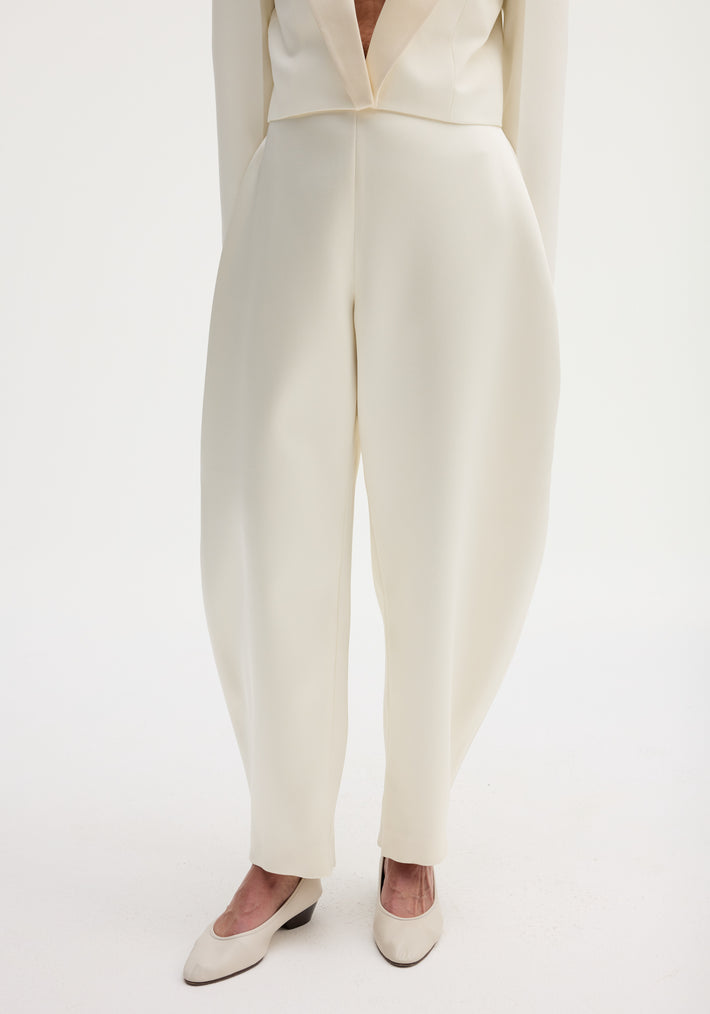 Sculptural satin trousers | ivory