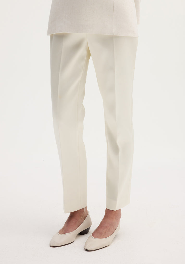 Cigarette leg satin trousers | ivory