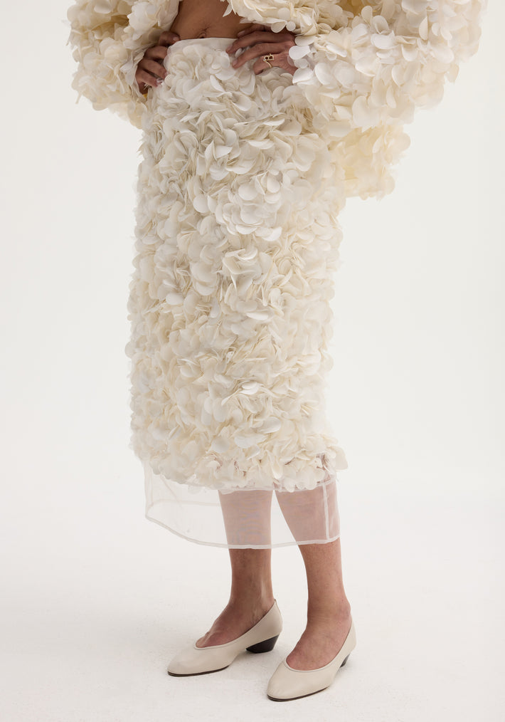 Handmade embellished skirt | ivory