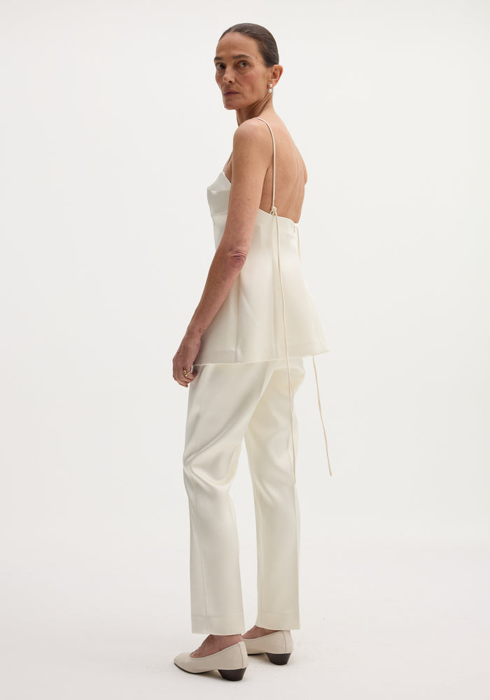 Satin bustier top | ivory