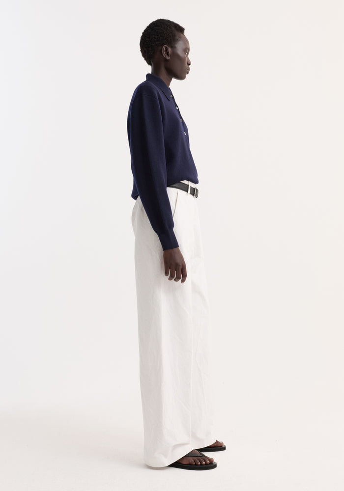 Merino wool polo | navy