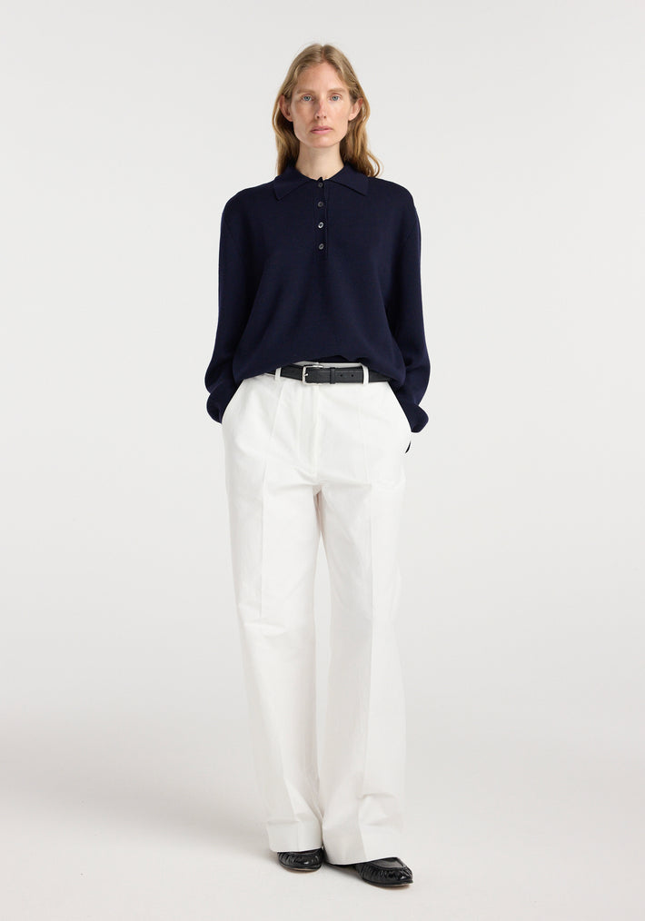 Merino wool polo | navy