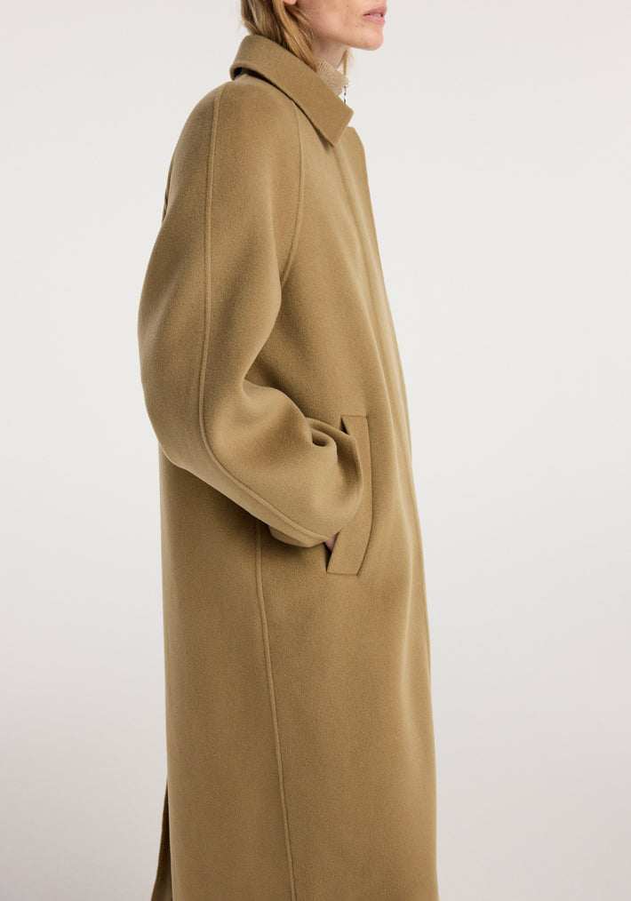 Double-faced wool padded coat | camel