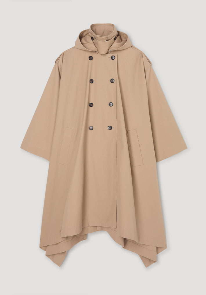 Hooded cape trenchcoat | beige