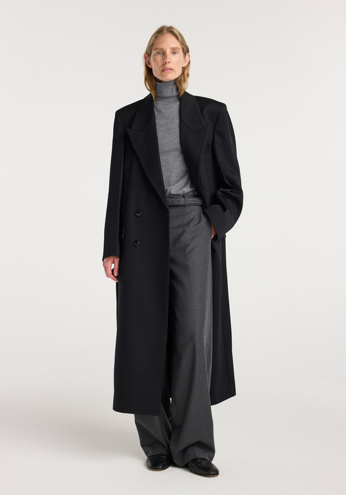 Double breasted tailored coat | black