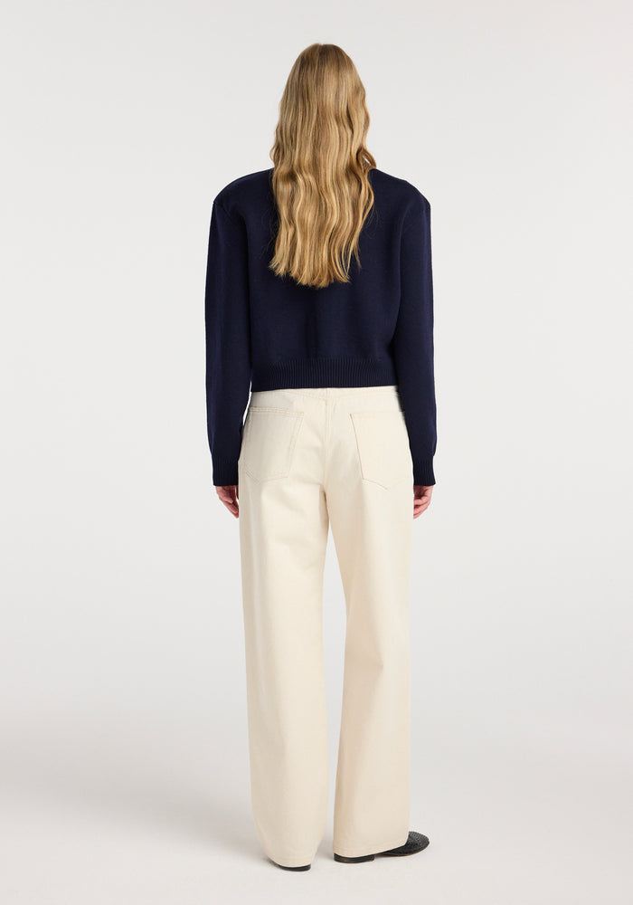 Statement shoulder cardigan | navy