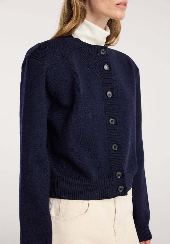 Statement shoulder cardigan | navy