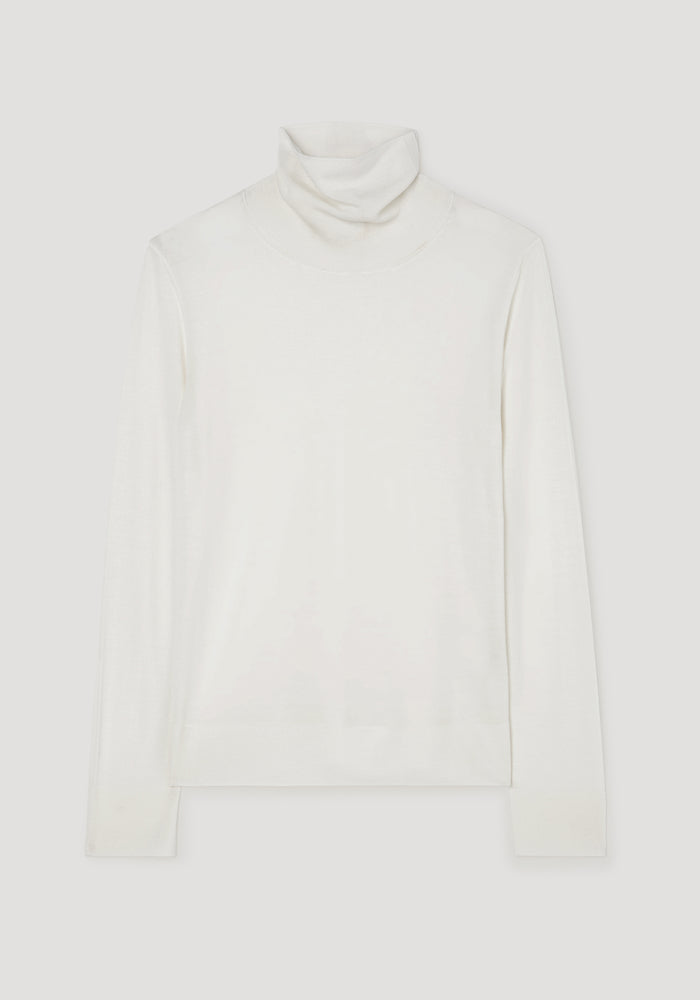 Fine-knit wool cashmere turtleneck | off white