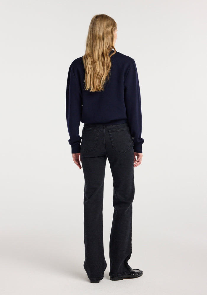 Lino - high rise straight denim | black