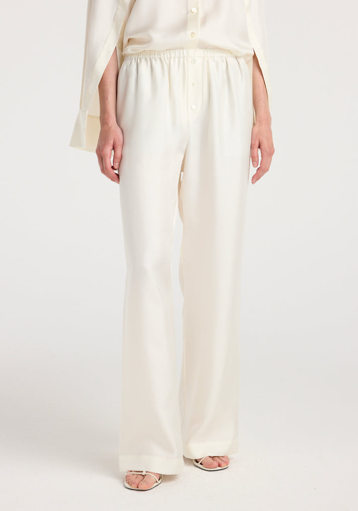 Silk relaxed trousers | cream