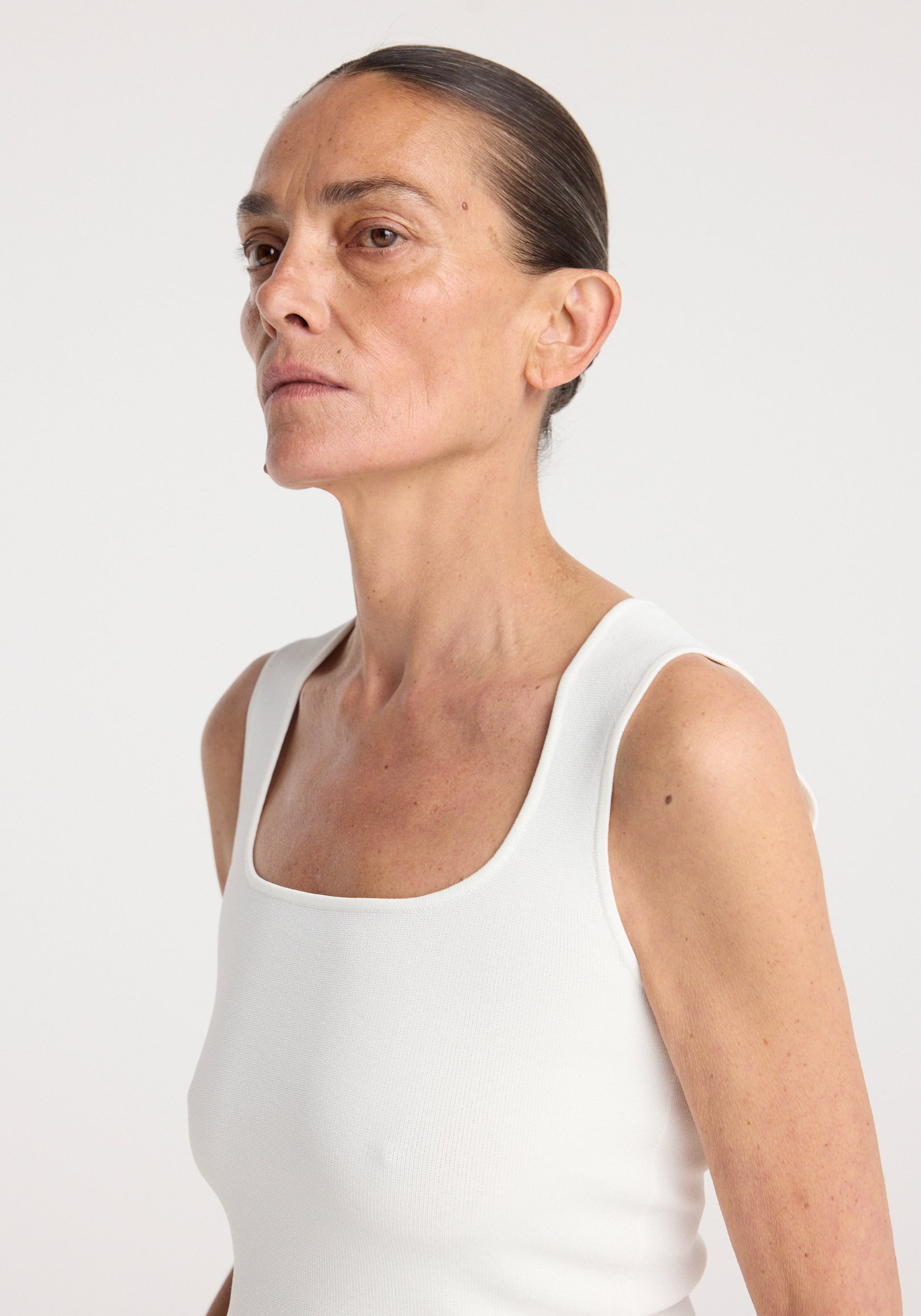 Bustier shaped knitted top | optic white