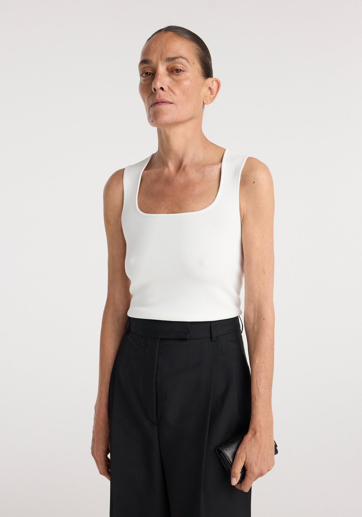 Bustier shaped knitted top | optic white