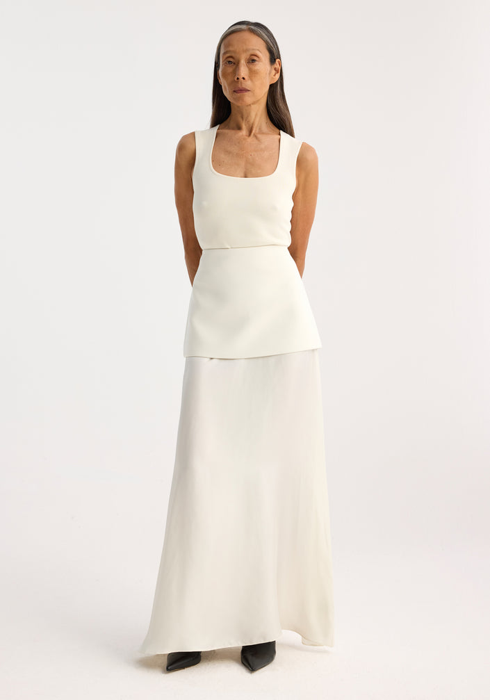 Integrated fluid silk skirt | cream