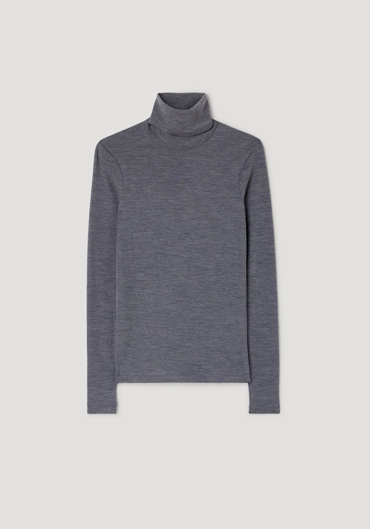 Fine merino turtleneck | mid grey melange