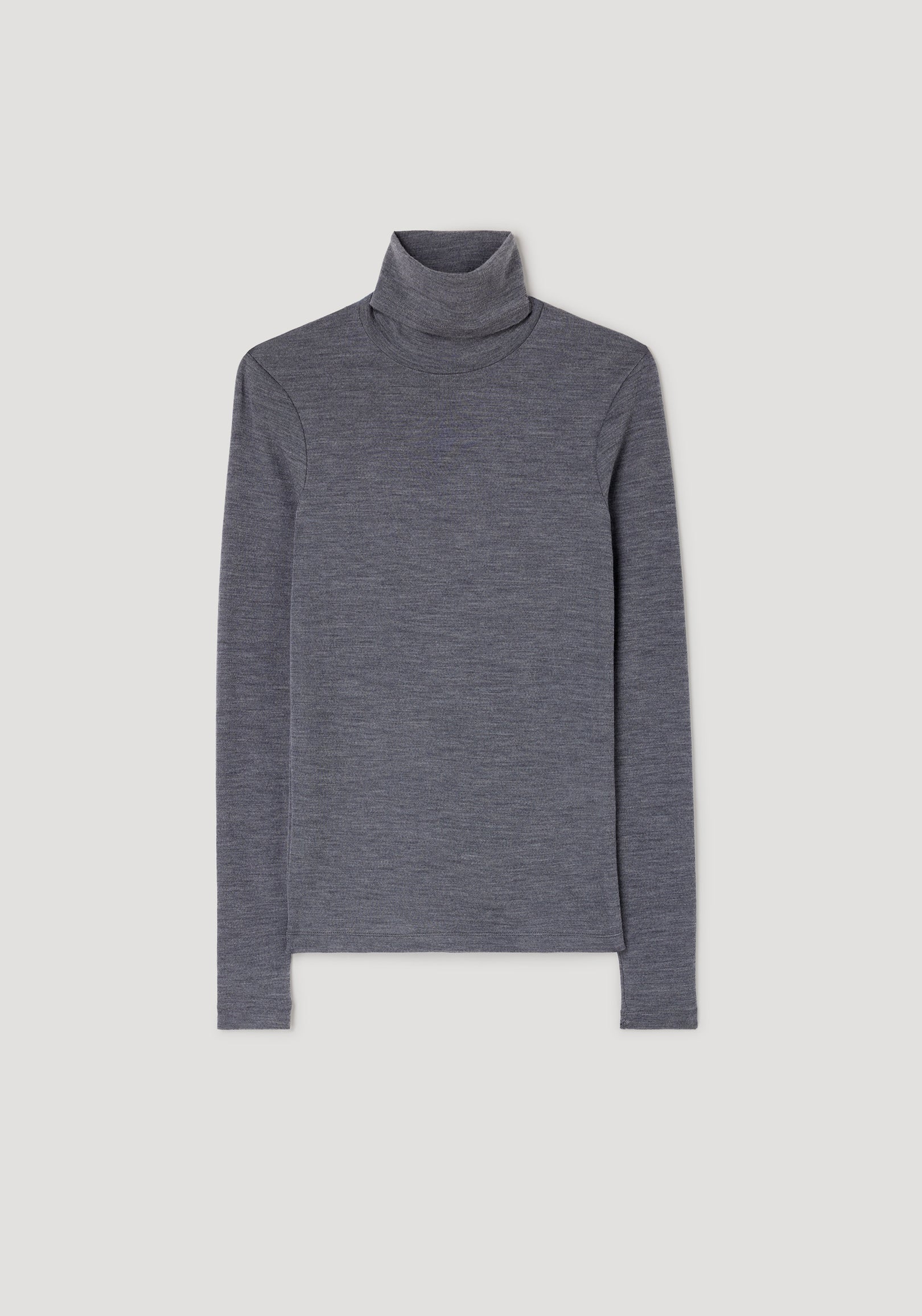 Fine merino turtleneck | mid grey melange