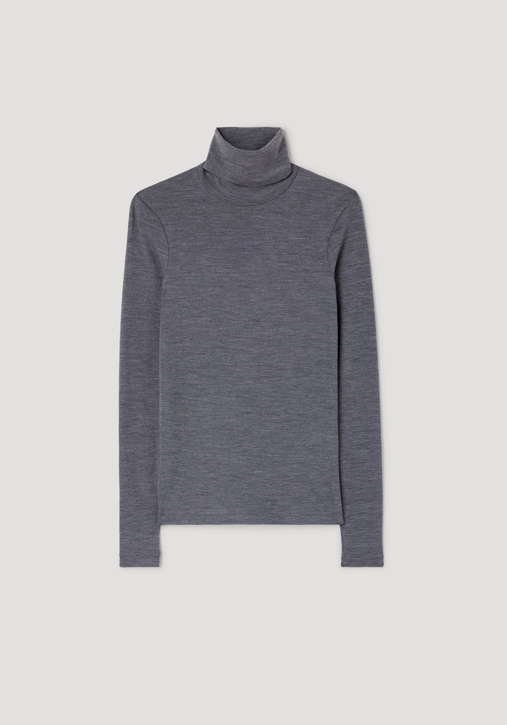 Fine merino turtleneck | mid grey melange