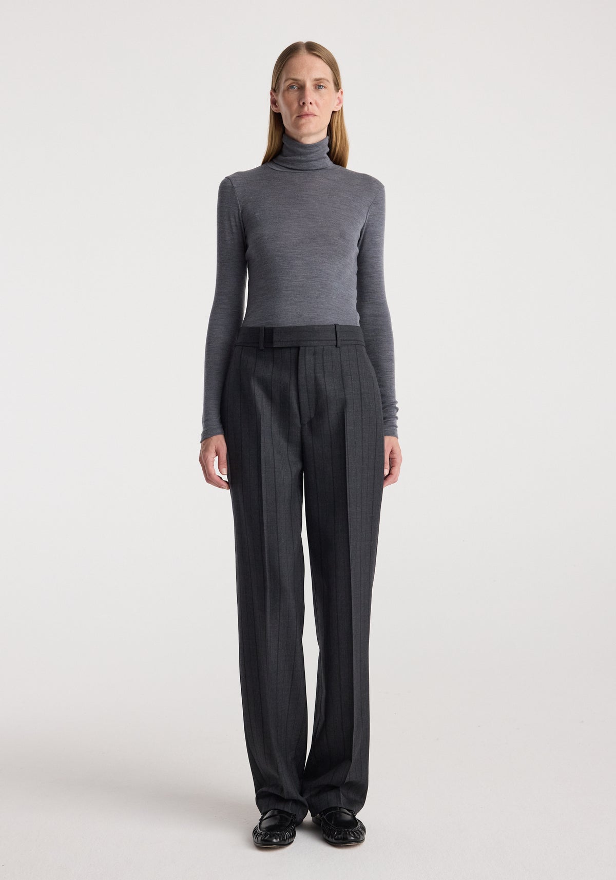Fine merino turtleneck | mid grey melange