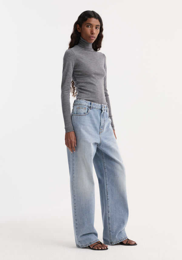 Fine merino turtleneck | mid grey melange