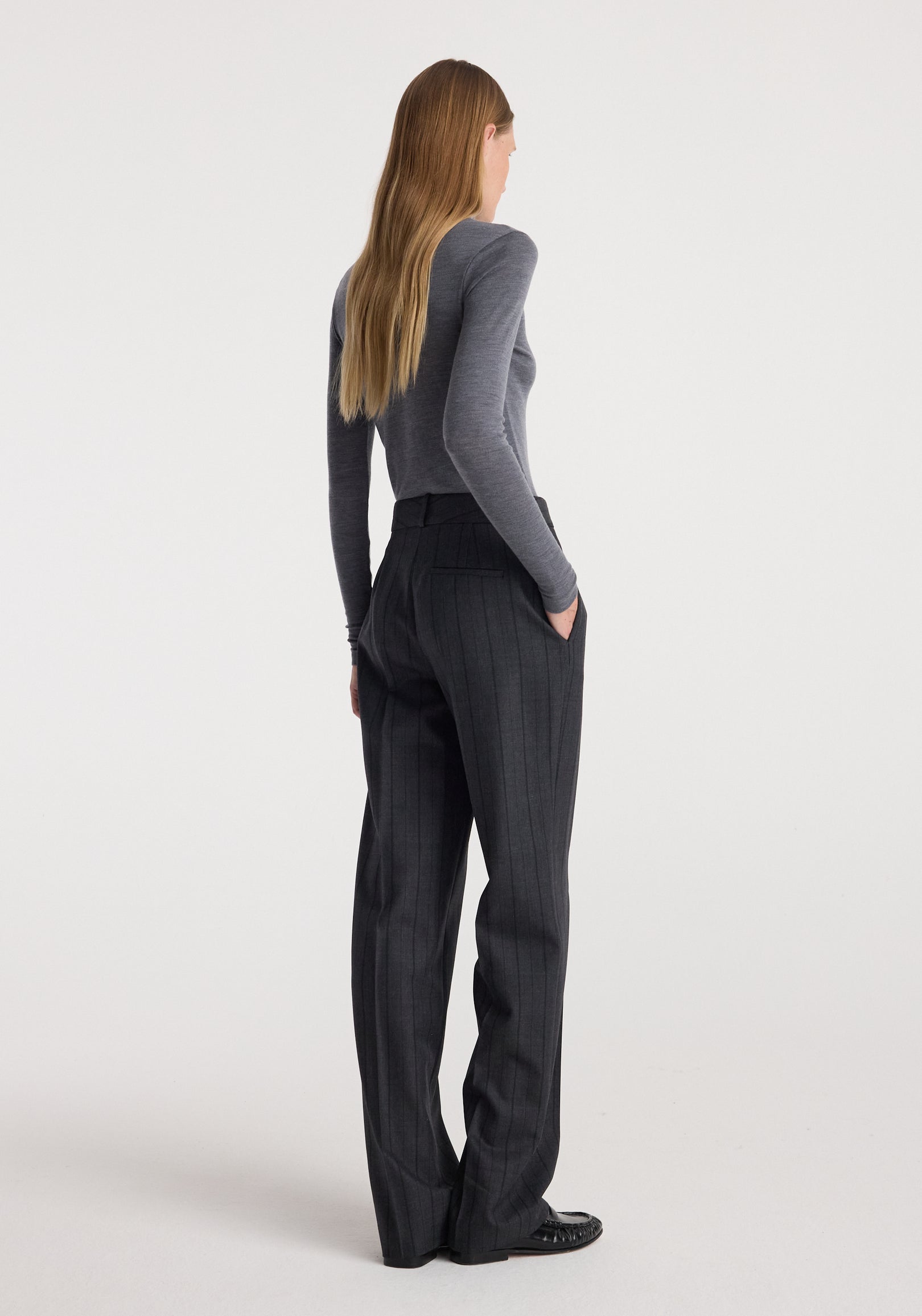 Fine merino turtleneck | mid grey melange