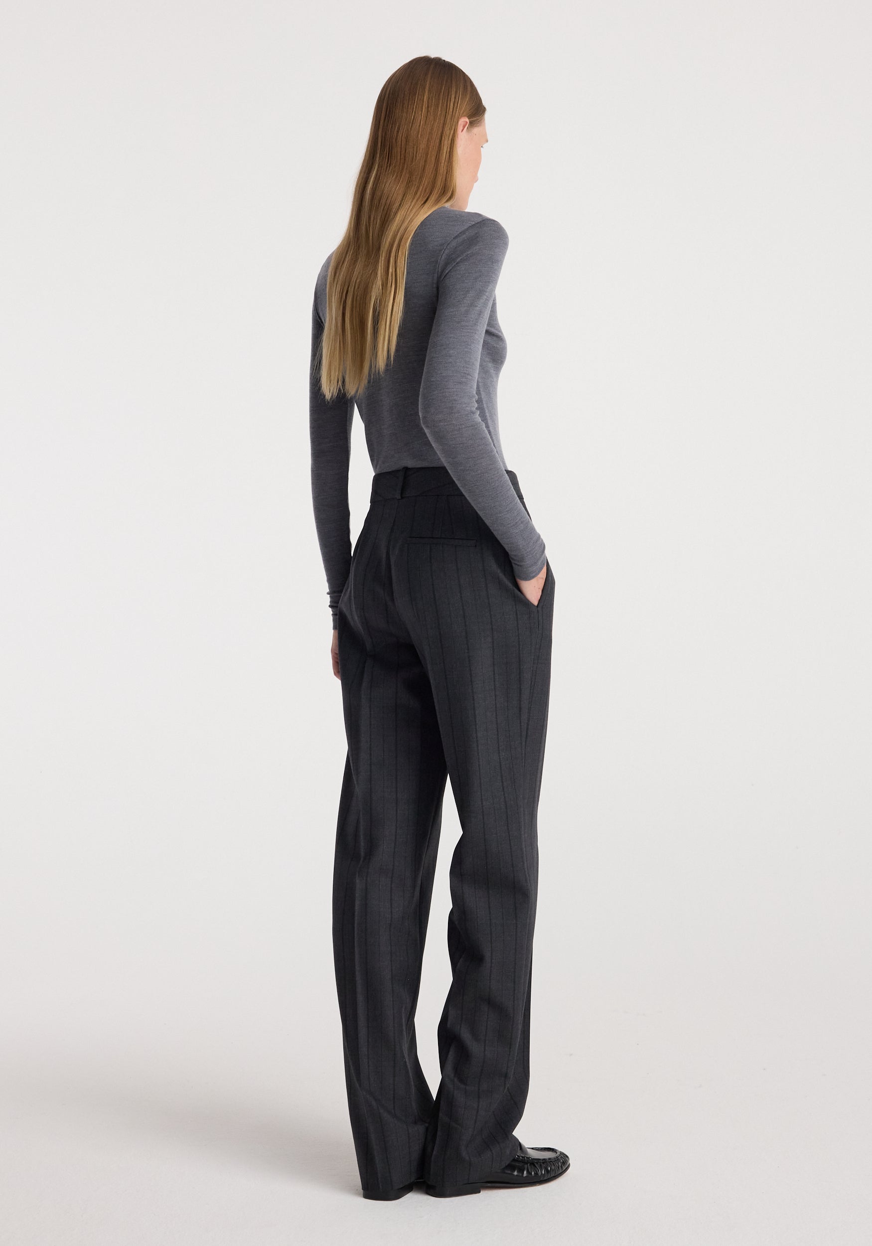 Fine merino turtleneck | mid grey melange